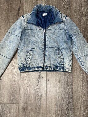 Womens Ci Sono Denim Collection Blue Jean Jacket Full Zip Insulated Size M